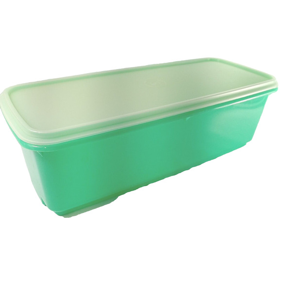 Vintage Tupperware Bread / Celery Keeper Jadeite Green 782-4 Sheer Lid 3 piece - Picture 4 of 4